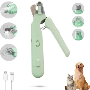 2-in-1 pet nail clippers with LED light, Stainless steel for  cat and dog