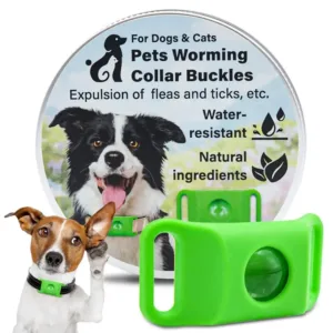 Silicone Pet Flea Collar Clip + Refill Pack Waterproof Mosquito Repels Mosquitoes Mites Ticks Adjustable Cat & Dog Flea Pendant