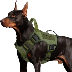 Adjustable No-Pull Tactical Dog Harness with Handle for Large Dogs Reflective Military Vest